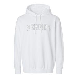 Memphis Tn Varsity Style Home Of The Blues Grunge White Garment-Dyed Fleece Hoodie