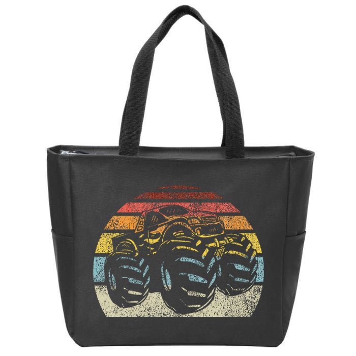 Monster Truck Vintage Retro Style Gift Zip Tote Bag