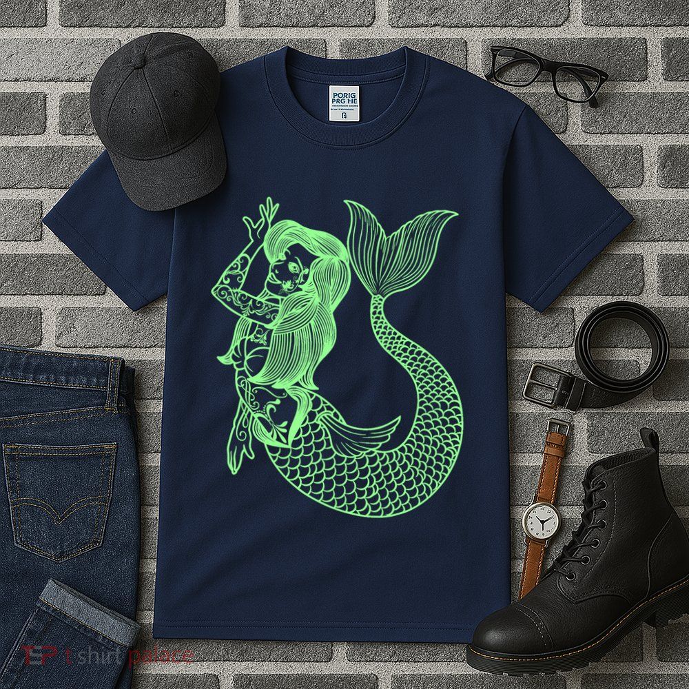 Mermaid Tattoo Vintage Mermaid Art Tattoo Girl Sailor Tall T-Shirt