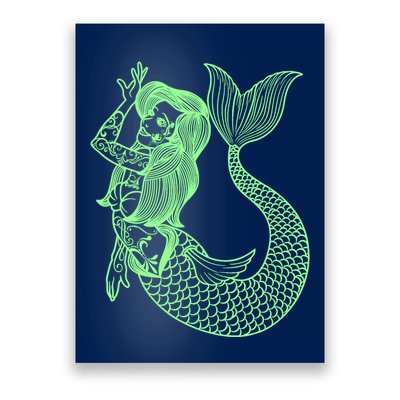 Mermaid Tattoo Vintage Mermaid Art Tattoo Girl Sailor Poster
