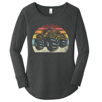 Monster Truck Vintage Retro Style Gift Women's Perfect Tri Tunic Long Sleeve Shirt