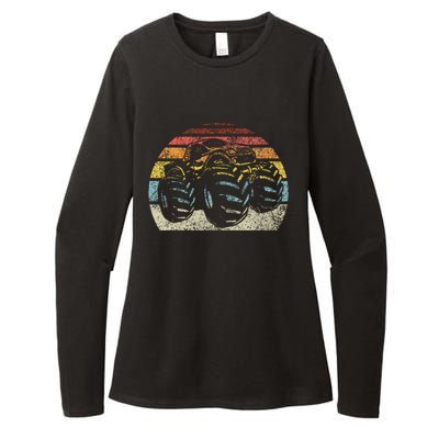 Monster Truck Vintage Retro Style Womens CVC Long Sleeve Shirt