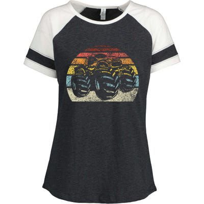 Monster Truck Vintage Retro Style Enza Ladies Jersey Colorblock Tee