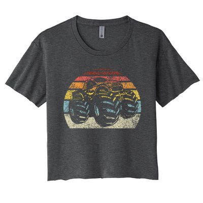 Monster Truck Vintage Retro Style Women's Crop Top Tee