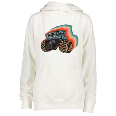 Monster Trucks Vintage Retro Vintage Monster Trucks Funny Gift Womens Funnel Neck Pullover Hood