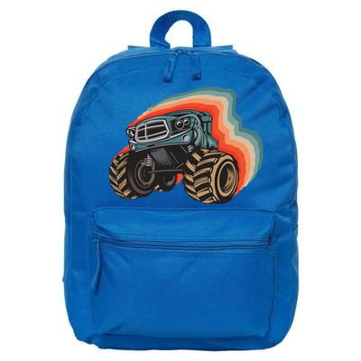 Monster Trucks Vintage Retro Vintage Monster Trucks Funny Gift 16 in Basic Backpack