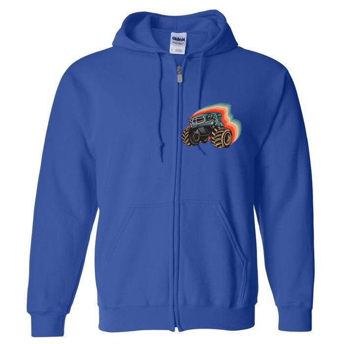 Monster Trucks Vintage Retro Vintage Monster Trucks Funny Gift Full Zip Hoodie