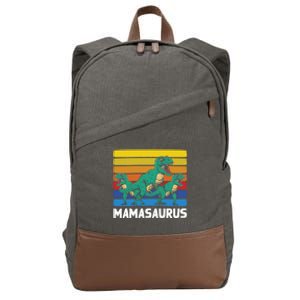 Mamasaurus Trex Velociraptor Raptor Mother Dinosaur 2 Meaningful Gift Cotton Canvas Backpack