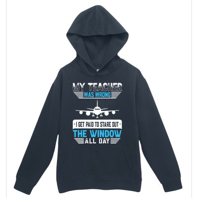 My Teacher Was Wrong Funny Airplane Pilot Aiviation Lovers Urban Pullover Hoodie