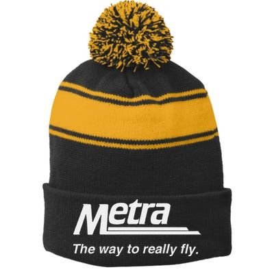 Metra The Way To Really Fly. Stripe Pom Pom Beanie