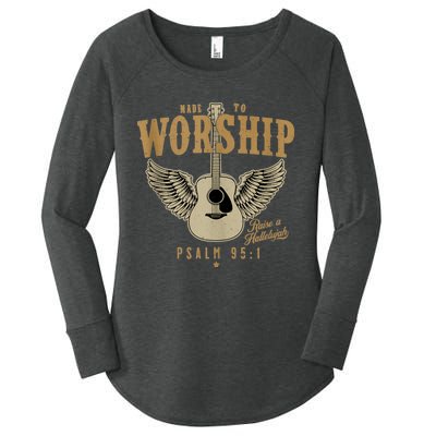 Made To Worship Psalm 95 Faith Christian Bible Verse Women's Perfect Tri Tunic Long Sleeve Shirt