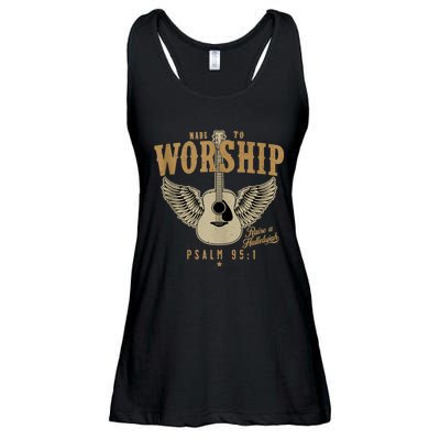 Made To Worship Psalm 95 Faith Christian Bible Verse Ladies Essential Flowy Tank