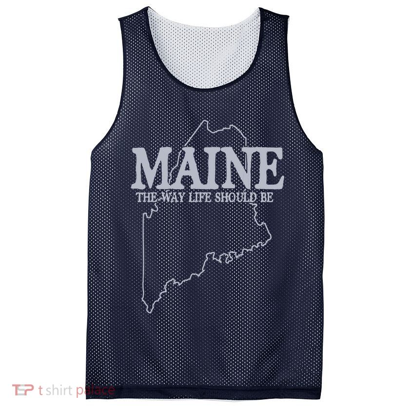 Maine The Way Life Should Be State Pride Graphic Mesh Reversible Basketball Jersey Tank