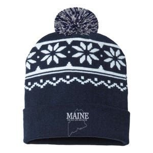 Maine The Way Life Should Be State Pride Graphic USA-Made Snowflake Beanie