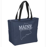Maine The Way Life Should Be State Pride Graphic Zip Tote Bag
