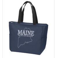 Maine The Way Life Should Be State Pride Graphic Zip Tote Bag