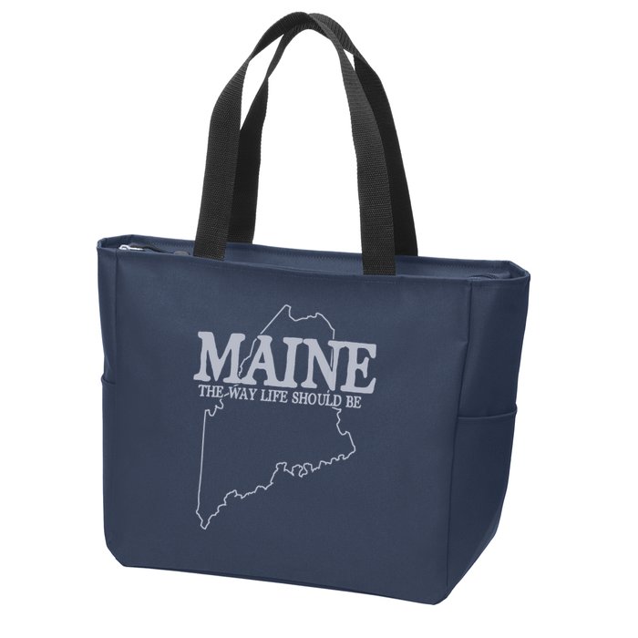 Maine The Way Life Should Be State Pride Graphic Zip Tote Bag