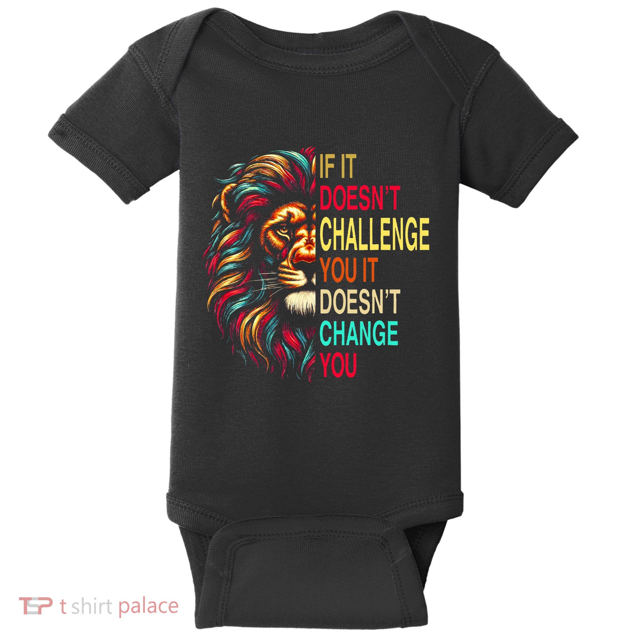 Motivational Training Workout Fitness Quotes Lion Mindset Baby Bodysuit