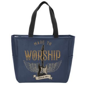 Made To Worship Psalm 95 1 Christian Worship Bible Verse Zip Tote Bag