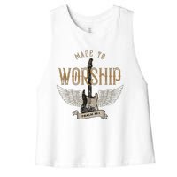 Made To Worship Psalm 95 1 Christian Worship Bible Verse Women's Racerback Cropped Tank