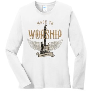 Made To Worship Psalm 95 1 Christian Worship Bible Verse Ladies Long Sleeve Shirt