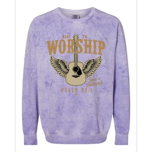 Made To Worship Psalm 95 1 Faith Christian Bible Verse Colorblast Crewneck Sweatshirt