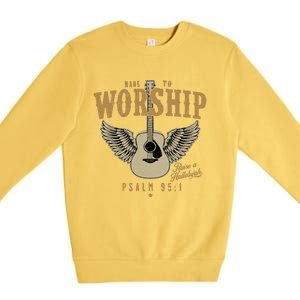 Made To Worship Psalm 95 1 Faith Christian Bible Verse Premium Crewneck Sweatshirt