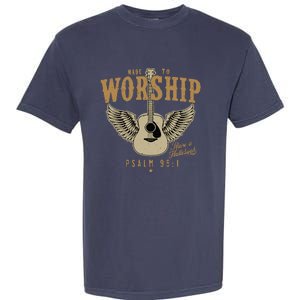 Made To Worship Psalm 95 1 Faith Christian Bible Verse Garment-Dyed Heavyweight T-Shirt