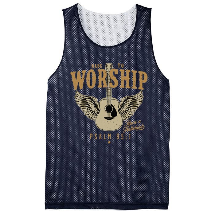 Made To Worship Psalm 95 1 Faith Christian Bible Verse Mesh Reversible Basketball Jersey Tank