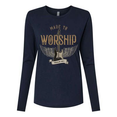 Made To Worship Psalm 95 1 Christian Worship Bible Verse Womens Cotton Relaxed Long Sleeve T-Shirt