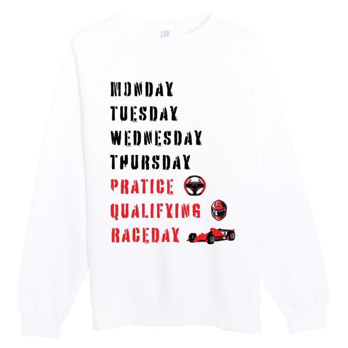 Monday Tuesday Wednesday Thursday Practice Qualifying Premium Crewneck Sweatshirt