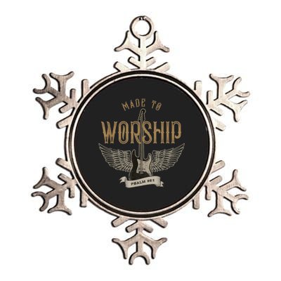 Made To Worship Psalm 95 1 Christian Worship Bible Verse Metallic Star Ornament