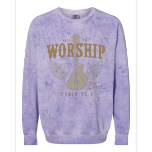 Made To Worship Psalm 95 1 Guitar Colorblast Crewneck Sweatshirt