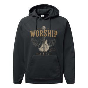 Made To Worship Psalm 95 1 Guitar Performance Fleece Hoodie