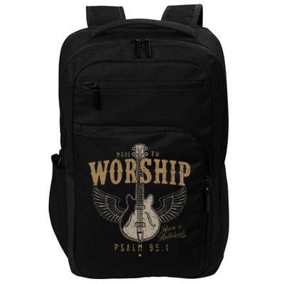 Made To Worship Psalm 95 1 Guitar Impact Tech Backpack