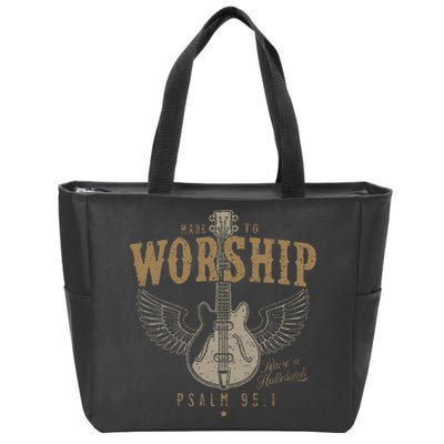 Made To Worship Psalm 95 1 Guitar Zip Tote Bag