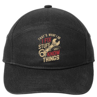 Men's That's What I Do I Fix Stuff Car Mechanic Dad 7-Panel Snapback Hat