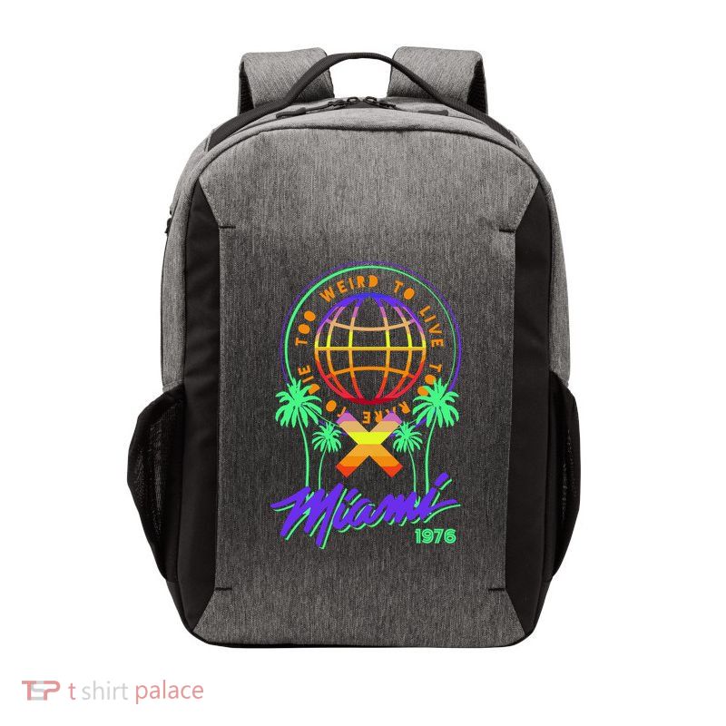 Miami Too Weird To Live To Rate To Die Vector Backpack