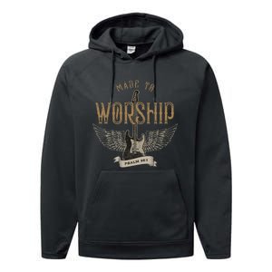 Made To Worship Psalm 95 1 Christian Worship Bible Verse Performance Fleece Hoodie