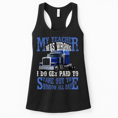 My Teacher Was Wrong Trucker Funny Womens Tank Top