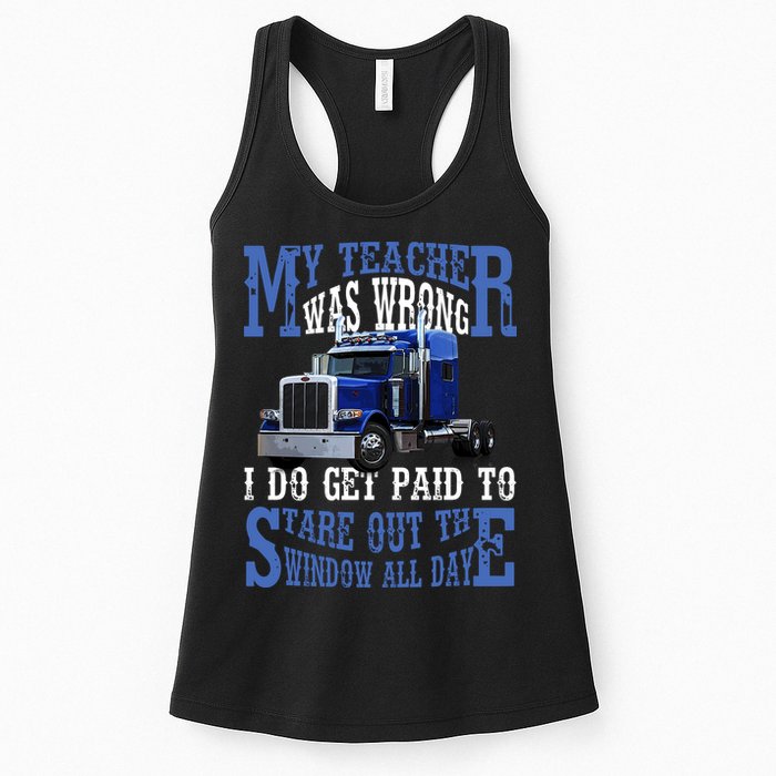My Teacher Was Wrong Trucker Funny Womens Tank Top