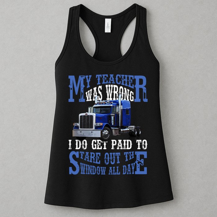 My Teacher Was Wrong Trucker Funny Womens Tank Top