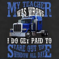 My Teacher Was Wrong Trucker Funny Golf Towel