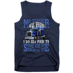 My Teacher Was Wrong Trucker Funny Tank Top