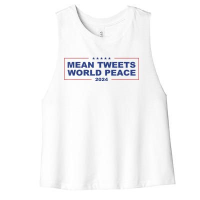 Mean Tweets World Peace 2024 Women's Racerback Cropped Tank