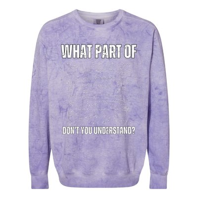 Math Teacher What Part Of DonT You Understand Colorblast Crewneck Sweatshirt