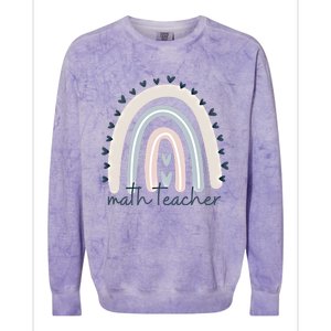 Math Teacher With Rainbow Design Gift Colorblast Crewneck Sweatshirt