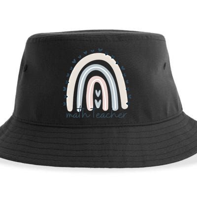 Math Teacher With Rainbow Design Gift Sustainable Bucket Hat