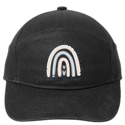 Math Teacher With Rainbow Design Gift 7-Panel Snapback Hat