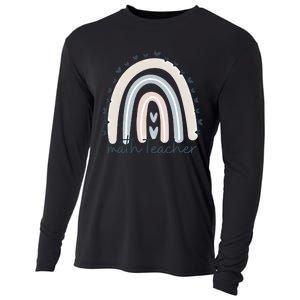 Math Teacher With Rainbow Design Gift Cooling Performance Long Sleeve Crew